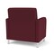 Lesro Siena Lounge Reception Wide Guest Chair, Brushed Steel, OH Wine Upholstery SN1201 - alternate 2